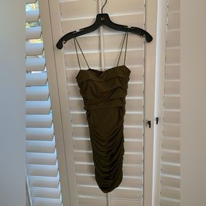 Princess Polly Tara Mini Dress Olive Green
